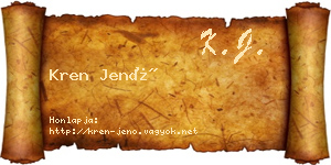 Kren Jenő névjegykártya